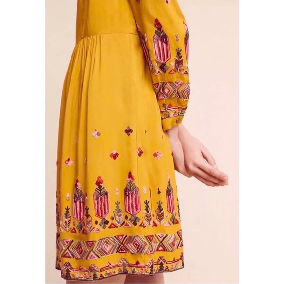 Anthropologie Floreat Raella Embroidered Long Sleeve Tunic Dress XS - Picture 3 of 16
